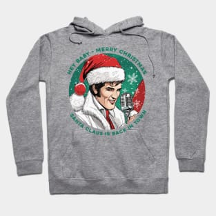 santa is back in town. rockabilly santa rocks Hoodie